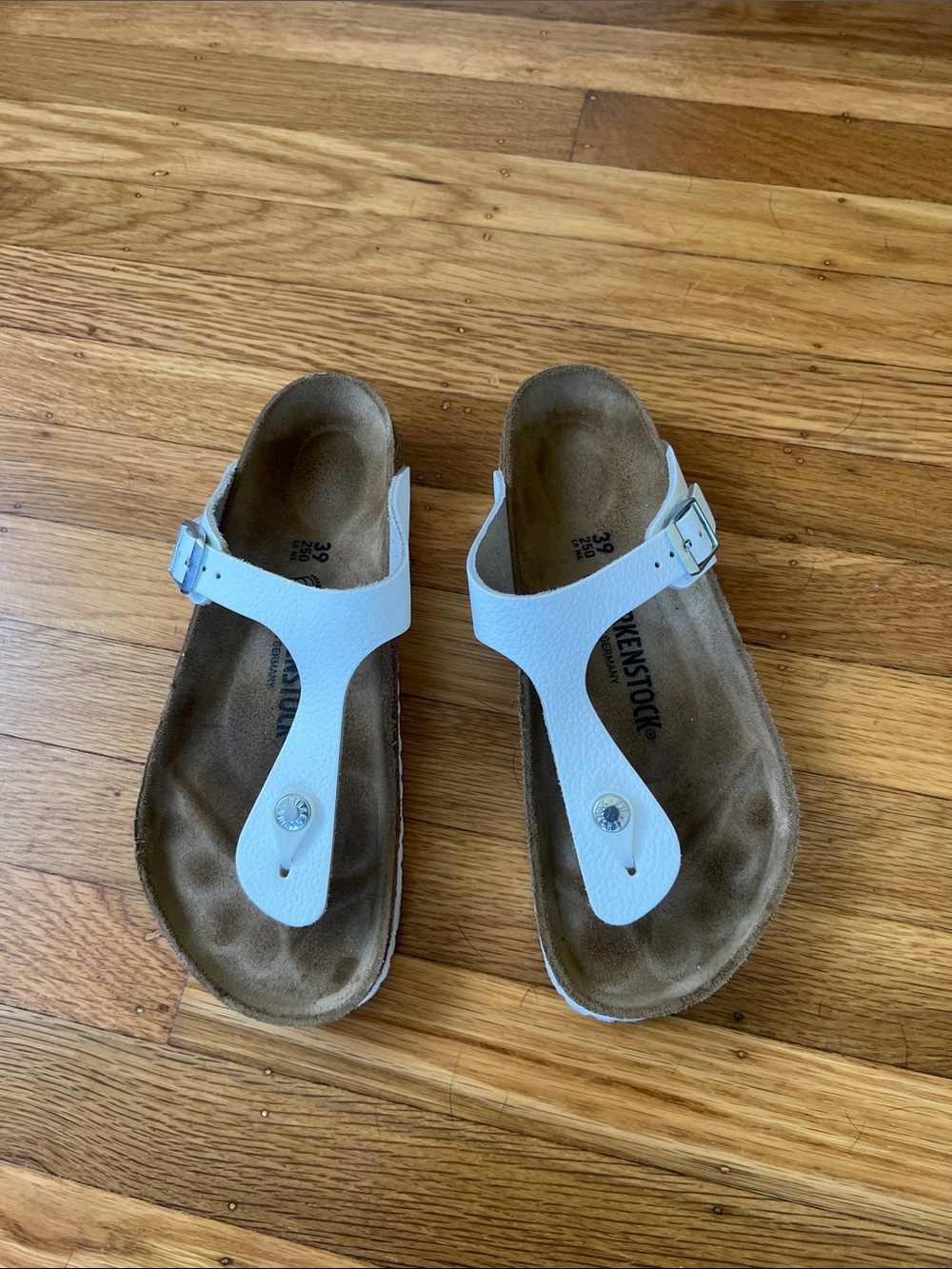 Birkenstock White Gizeh Thong Sandals